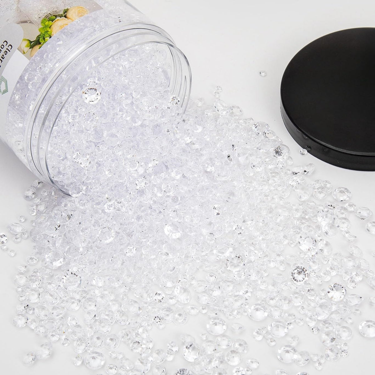 Vase Fillers for Centerpieces Home Deco,8700 Pieces Clear Diamond Table Confetti,Fake Plastic Gems