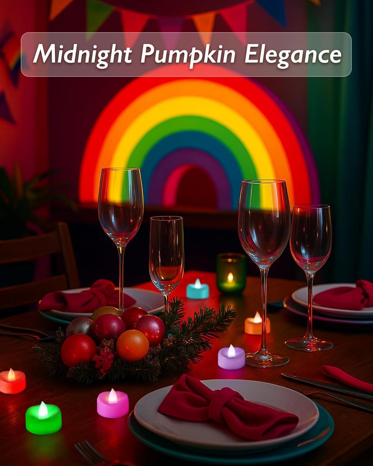 Raycare 7-Color Changing LED Tea Lights Battery Operated, 200+Hour Flickering Votive Candles