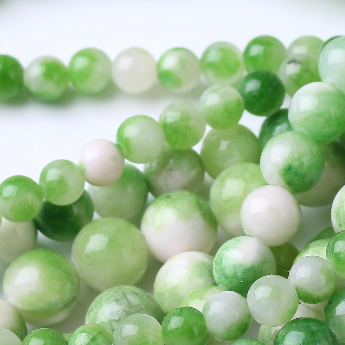 Green Persian Jade Stone Beads Gemstone Round Crystal Energy Jade Beads Stone Beads for Jewelry