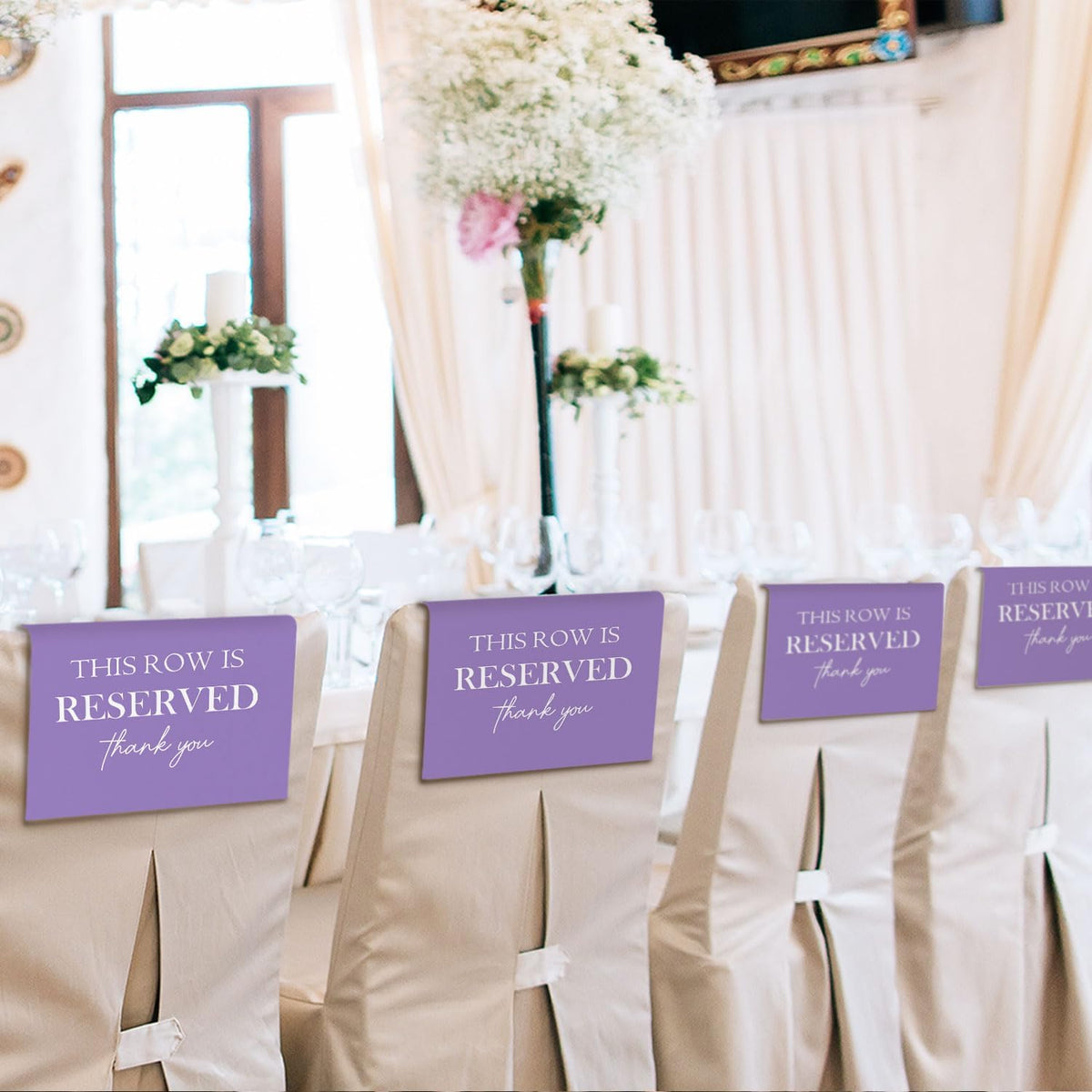 Reserved Seating Chair Signs, This Row Is Reserved Pew Cloths Seating Placeholder for Church Pews