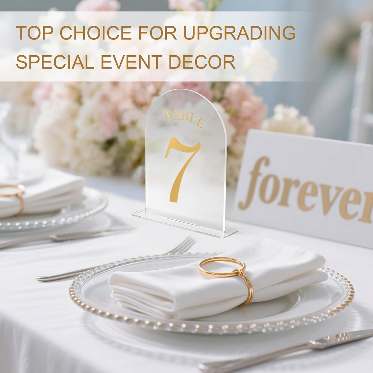 Wedding Table Numbers 1-15 Clear Acrylic Seating Number Signs for Weddings Reception Anniversary