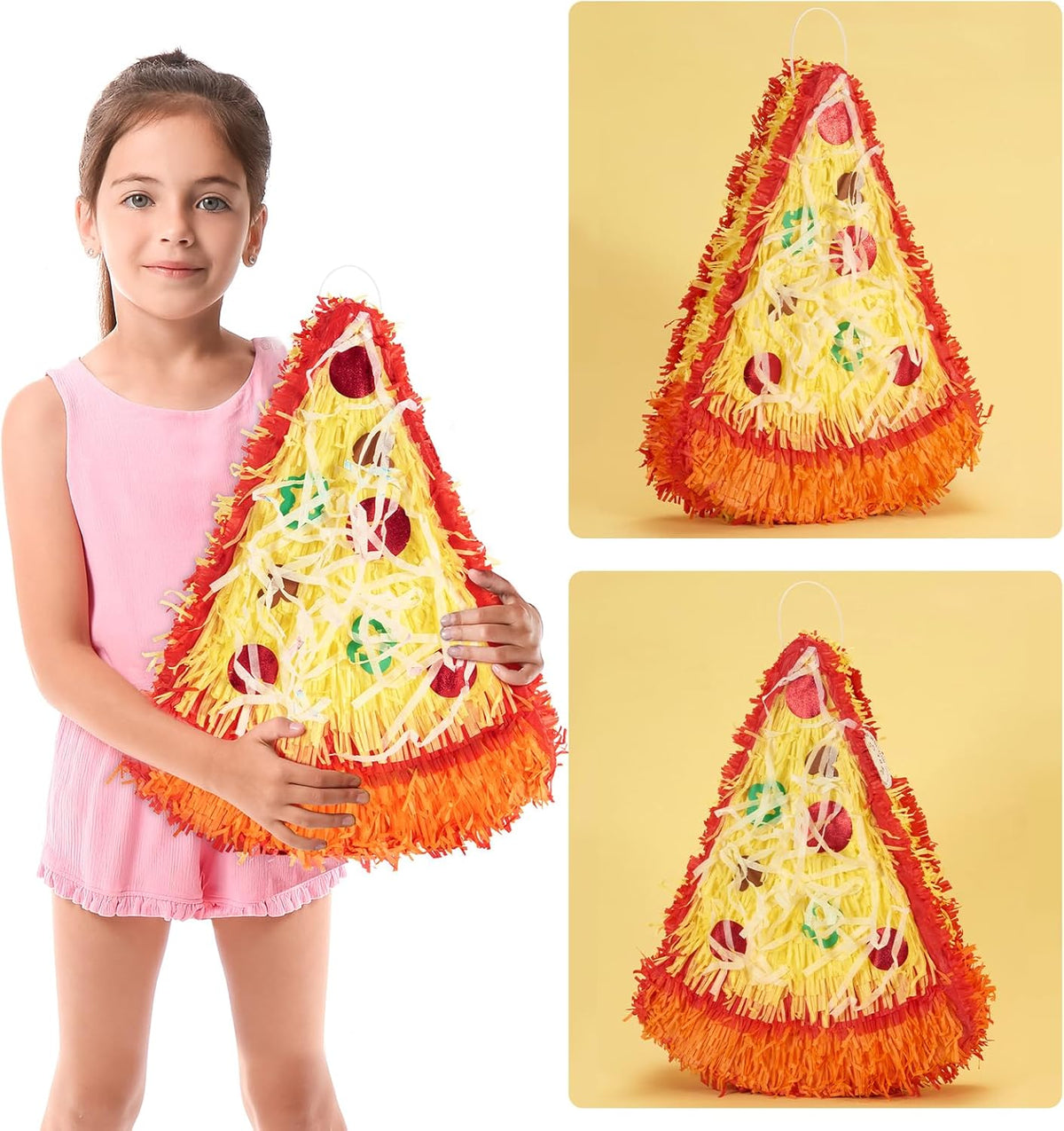 Wernnsai Pizza Piñata - Pizza Decorations For Kids Food Themed Birthday Party Piñata With Blindfold