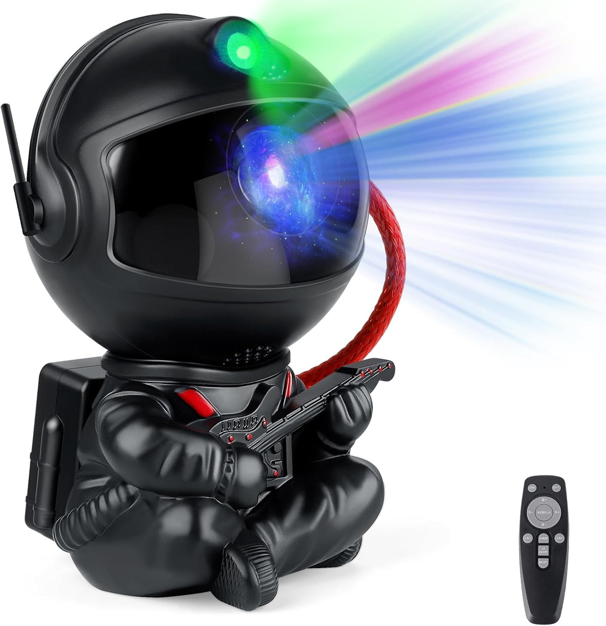 Astronaut Galaxy Projector Lamp – Black Astronaut with Guitar, Star Projector Galaxy Night Light