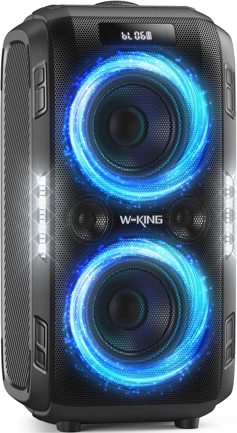 W-KING 270W PEAK Party Large Bluetooth Speaker Loudest Boom Box/12 Custom Bass/Massive 125dB