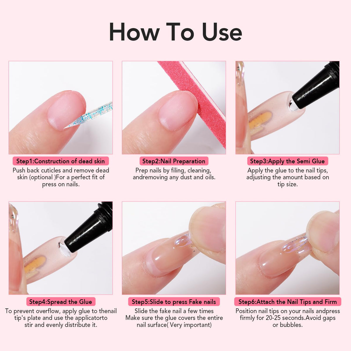 Curvlife Quick Drying 10g Semi Solid Nail Glue Gel with 10ml Remover with Cuticle Pusher Nail Art