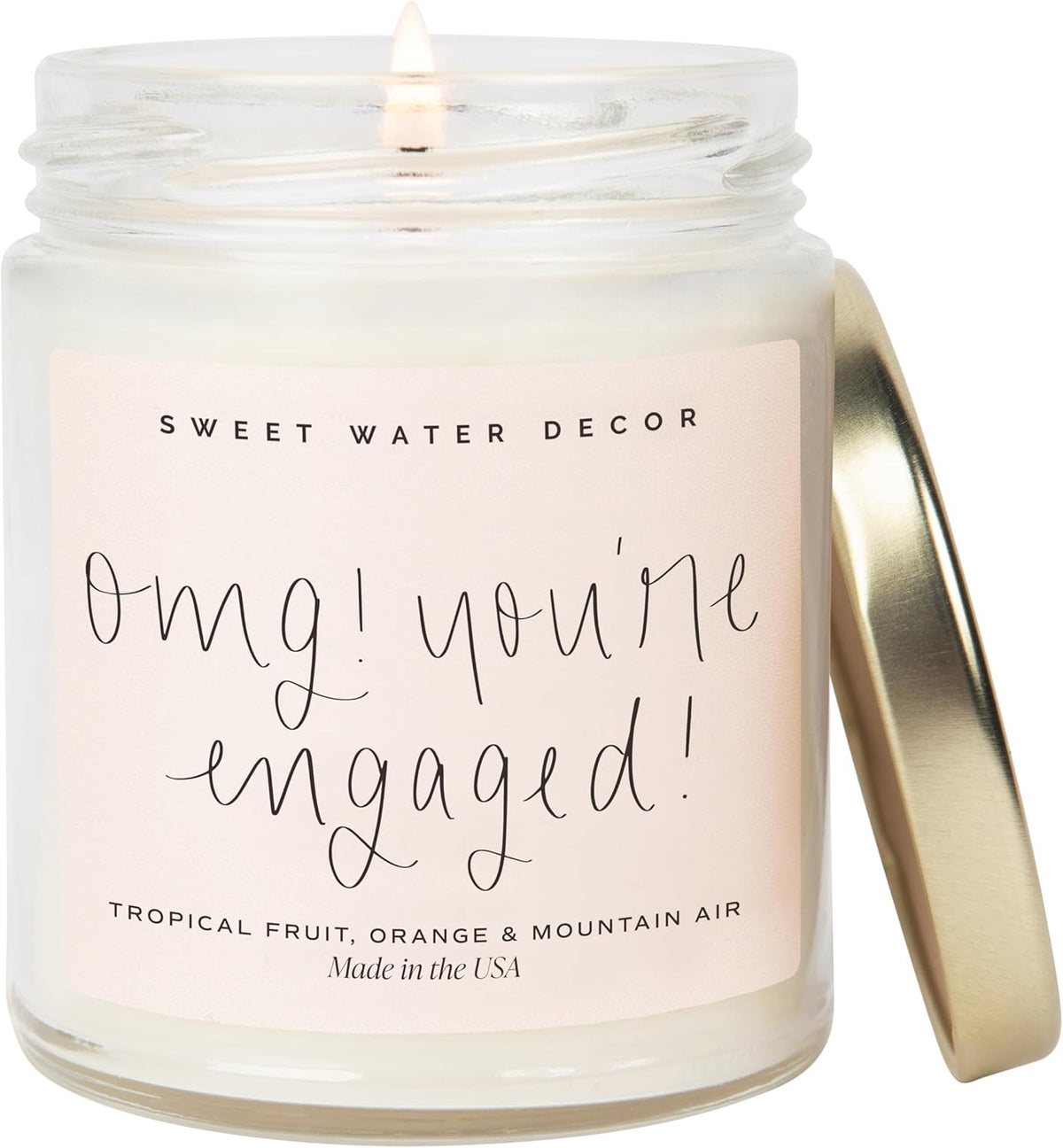 Sweet Water Decor OMG! You're Engaged Candle - Engagement Candle Gift for Bride - Bridal Shower