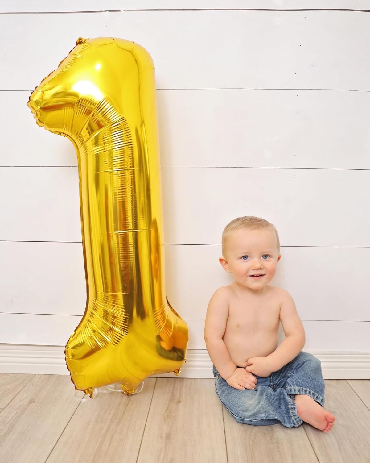 Gold Mylar Number 1 Balloon 40 inch, Number 1 Birthday Balloon for Boy Girl, Gold Foil One Balloon