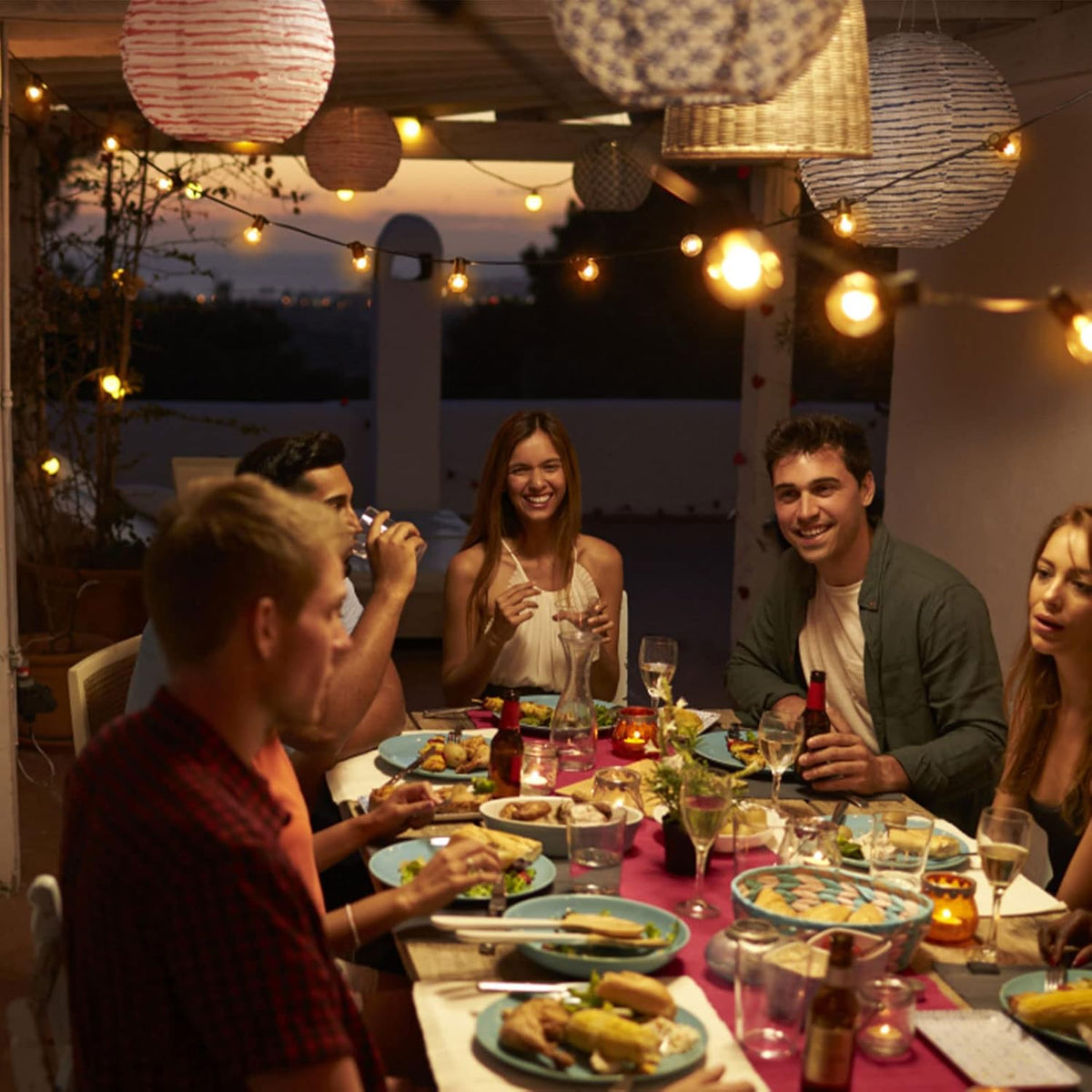 Outdoor String Lights Waterproof, 100FT LED Patio Lights with 53 Shatterproof G40 Globe Bulb(3