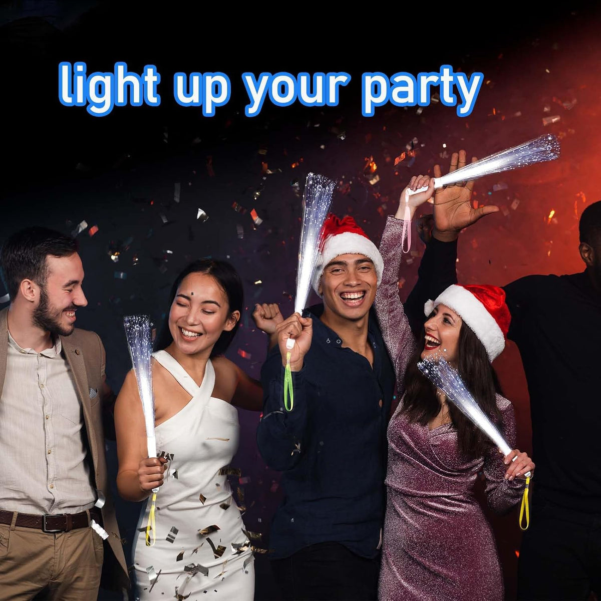 100Pcs White Fiber Optic Wands,3 Models Wedding Sparklers,Glow Sticks Light up Sticks Led Light