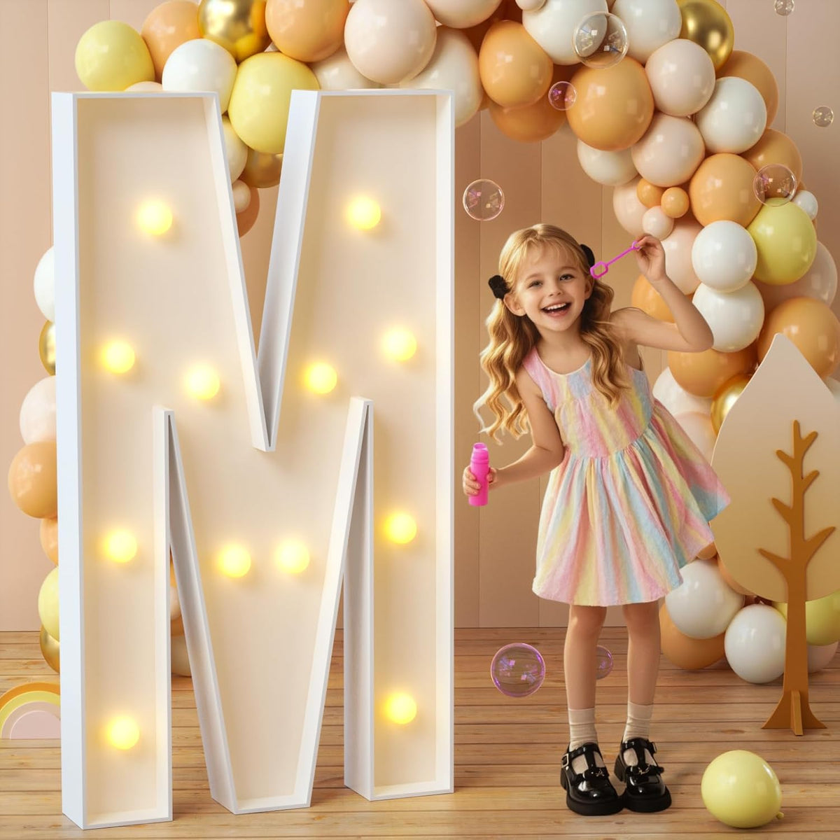 imprsv Marquee Light Up Letters, 4FT Mosaic Letters with Light for Baby Shower Graduation Party