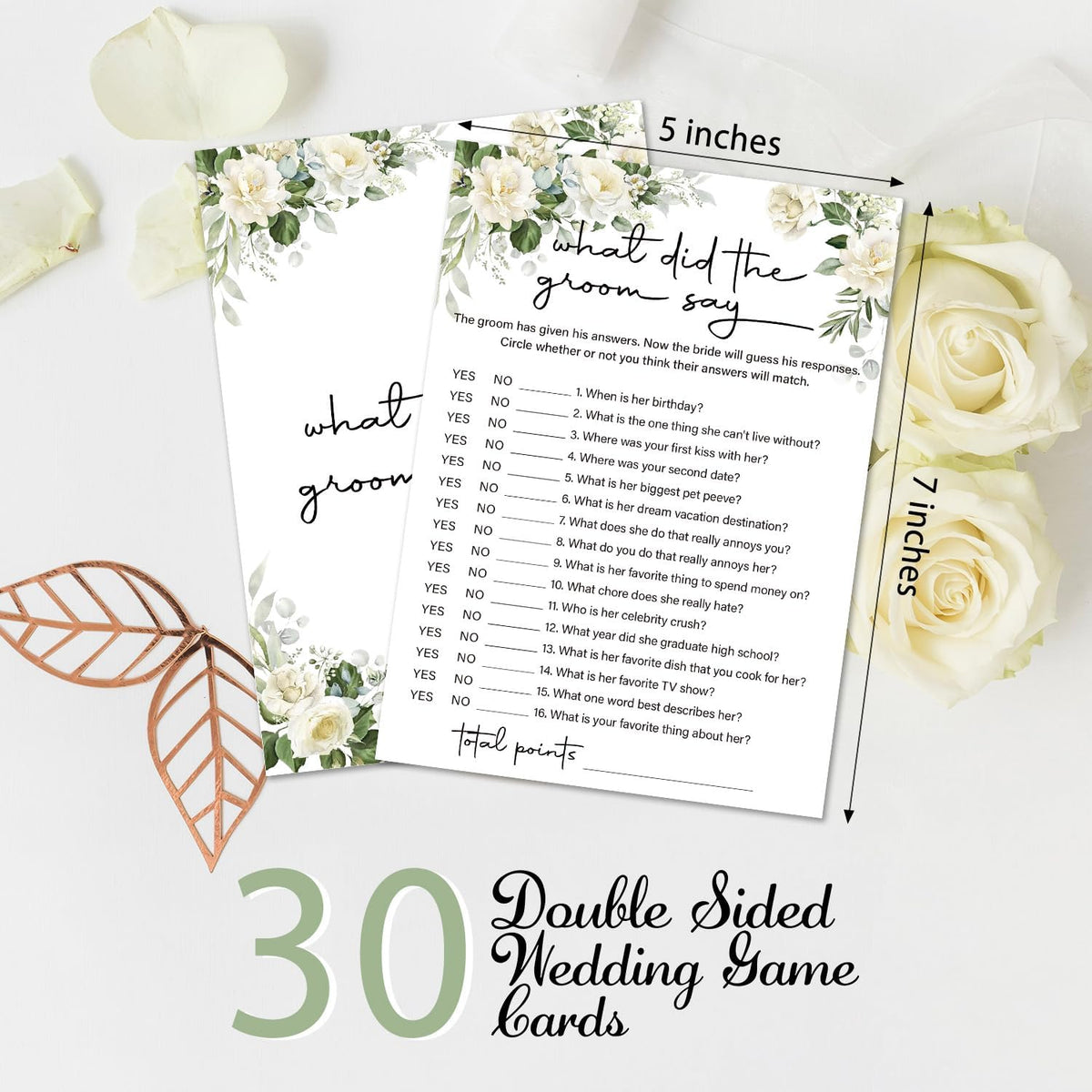 Eucalyptus Bridal Shower Games 30 Guests, What Did the Groom Say Bridal Games for Showers, White