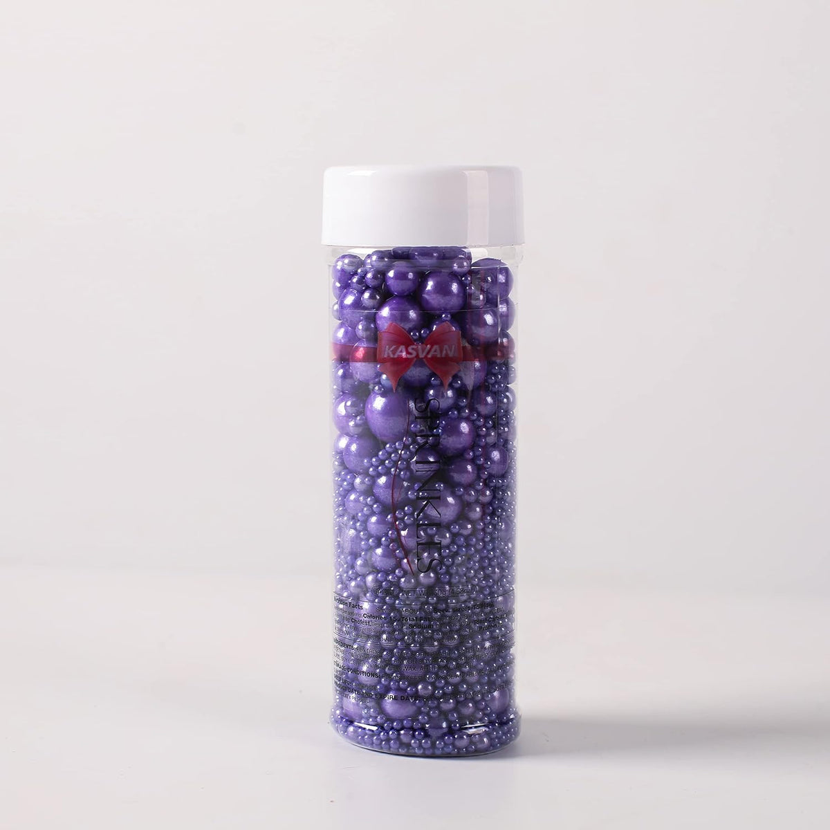 Kasvan Purple Pearl Sugar Sprinkles - Edible Candy Pearls 130g/4.58 Oz, Mix Size, Baking Cake