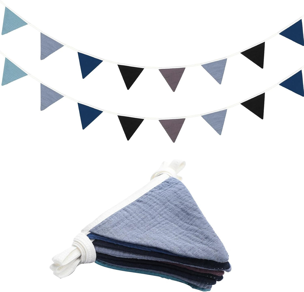 Oudain 15.5 ft Pennant Banner Flags, 2 Pcs Nursery Garland Triangle Bunting Flag Baby Banner for
