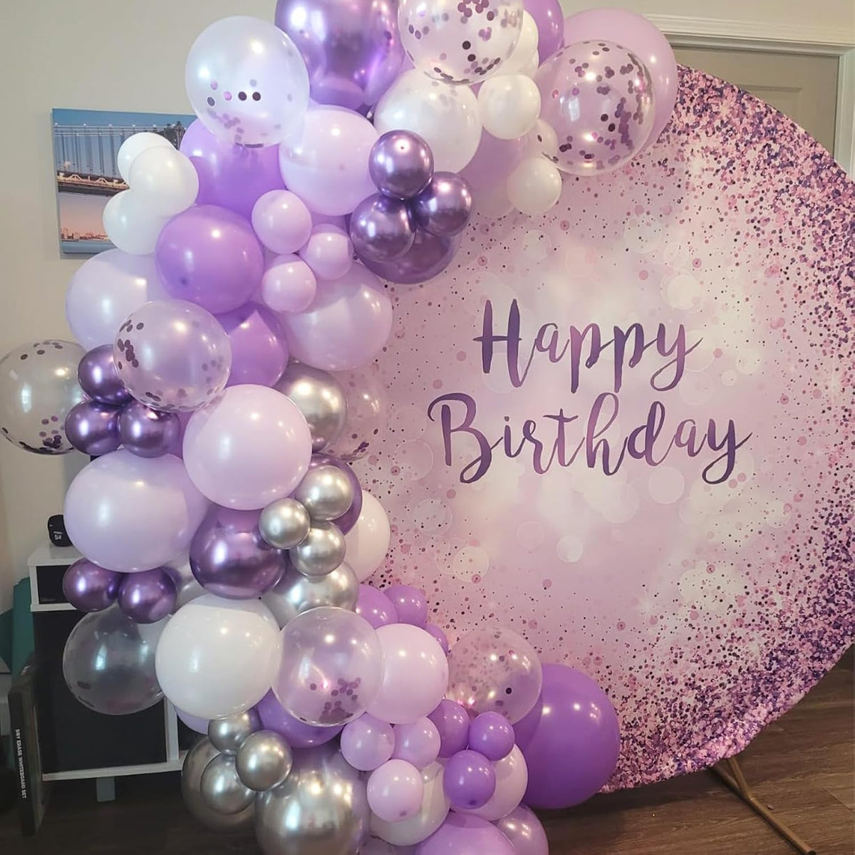 Purple Silver Balloons, 12 Inch Metallic Purple Silver Balloons Light Purple Silver Latex Balloons