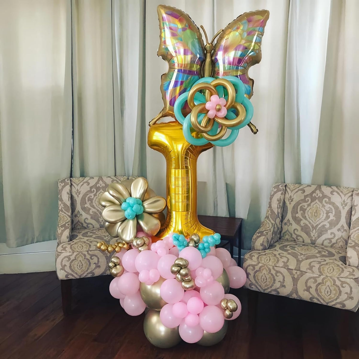Gold Letter Balloons, 40 Inch Alphabet Name Mylar Self Inflating Custom I Decor, Large Helium Foil