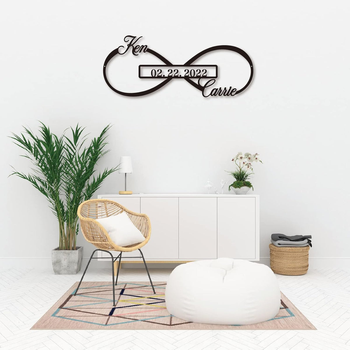 Personalized Infinity Symbol, Metal Love Sign, Love Sign Infinity Heart Sign Metal Wall Decor