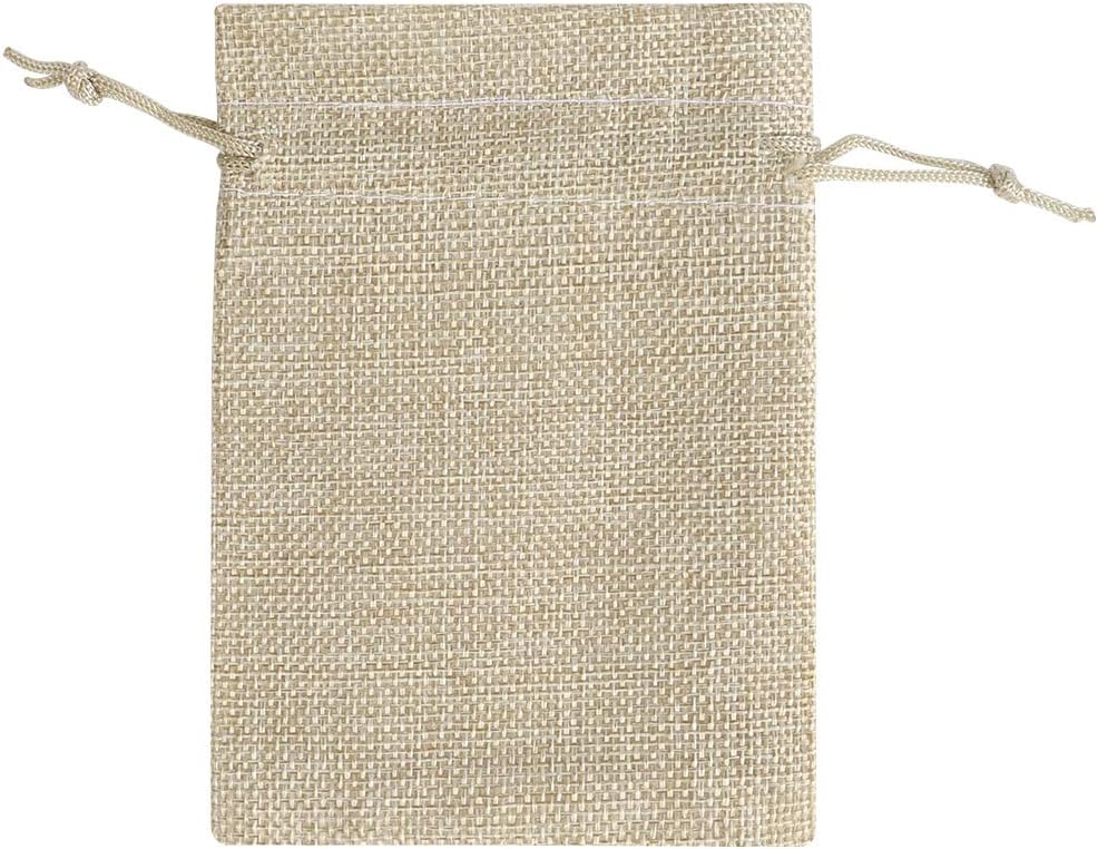Lucky Monet 25/50/100PCS Burlap Gift Bags Wedding Hessian Jute Bags Linen Jewelry Pouches with