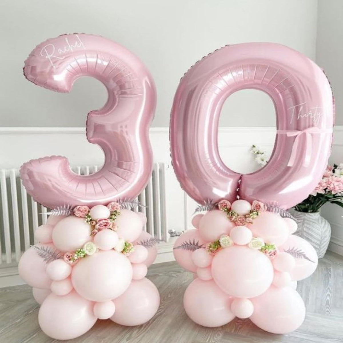 Light Pink 0 Number 40 Inch Large Balloon 0 Numbers Big Foil Helium Number Balloons 0-9 Jumbo Happy