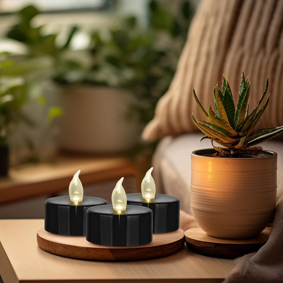 Battery Operated LED Tea Lights: 24PACK Flameless Votive Candles Lamp Realistic and Bright