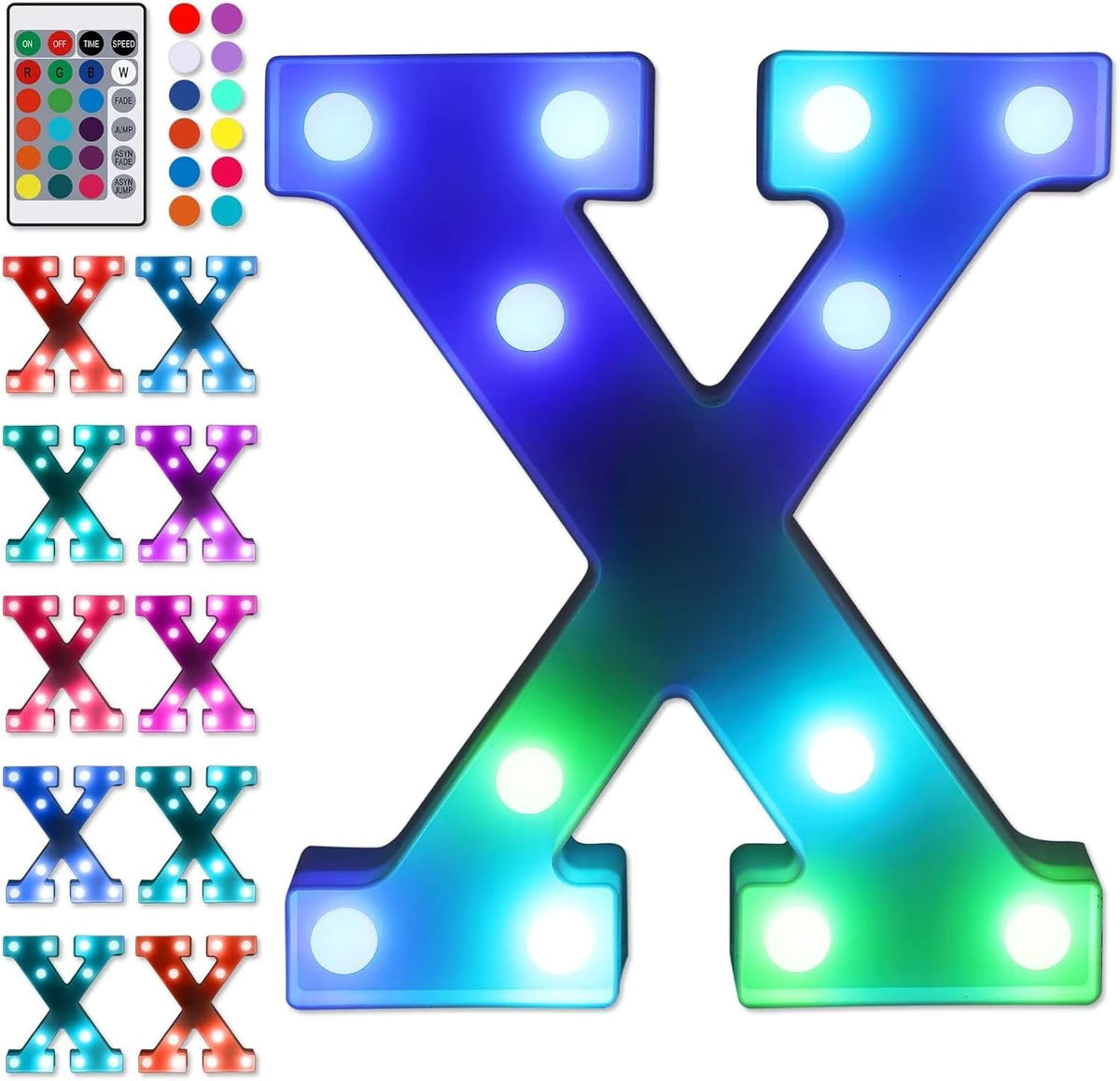 Foaky Colorful LED Letter Lights with Remote,Marquee Light Up Letters Sign for Night Light