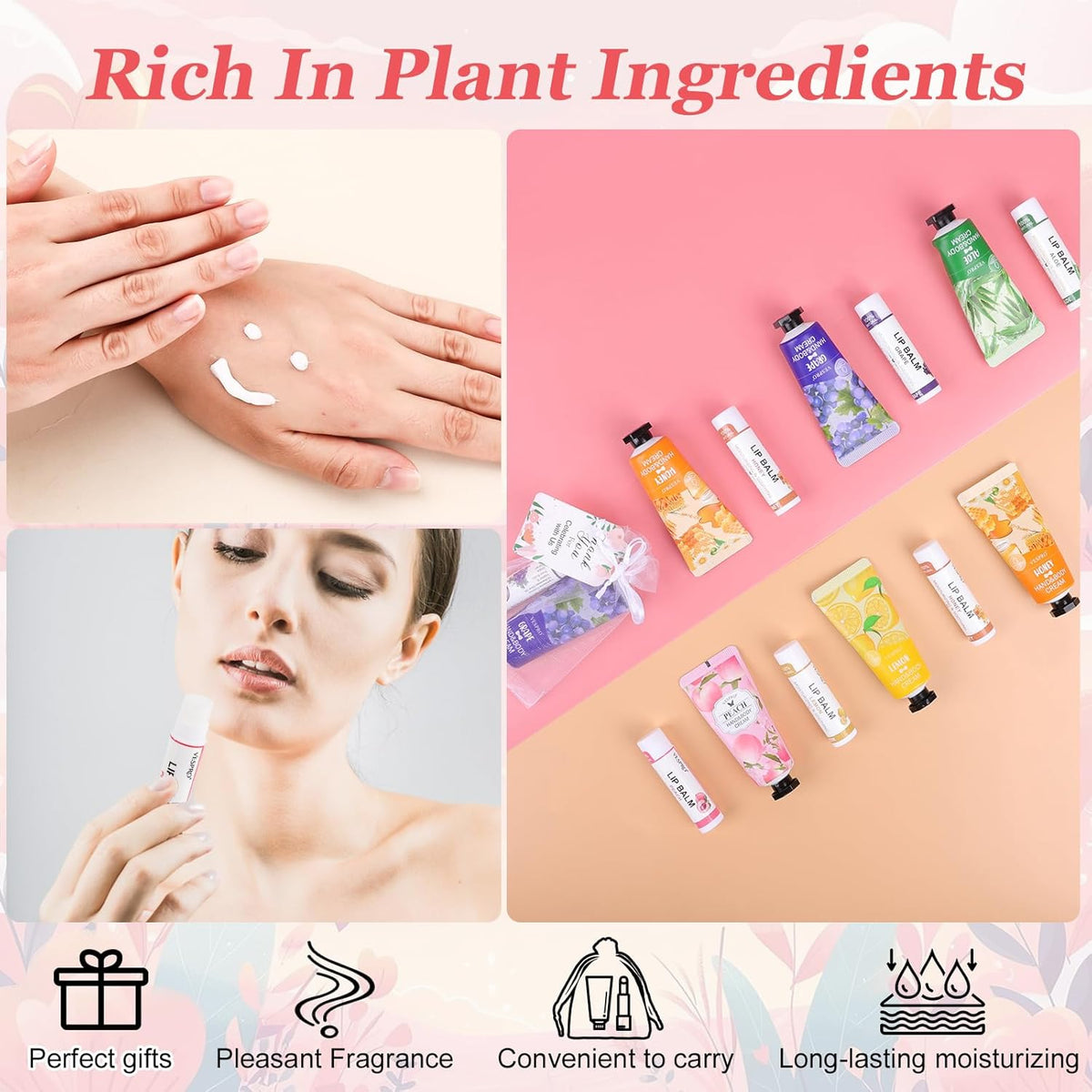 80 Sets Bulk Hand Cream and Bulk Lip Balm Gifts, Bridesmaid Gifts, Baby Shower Party Favors and