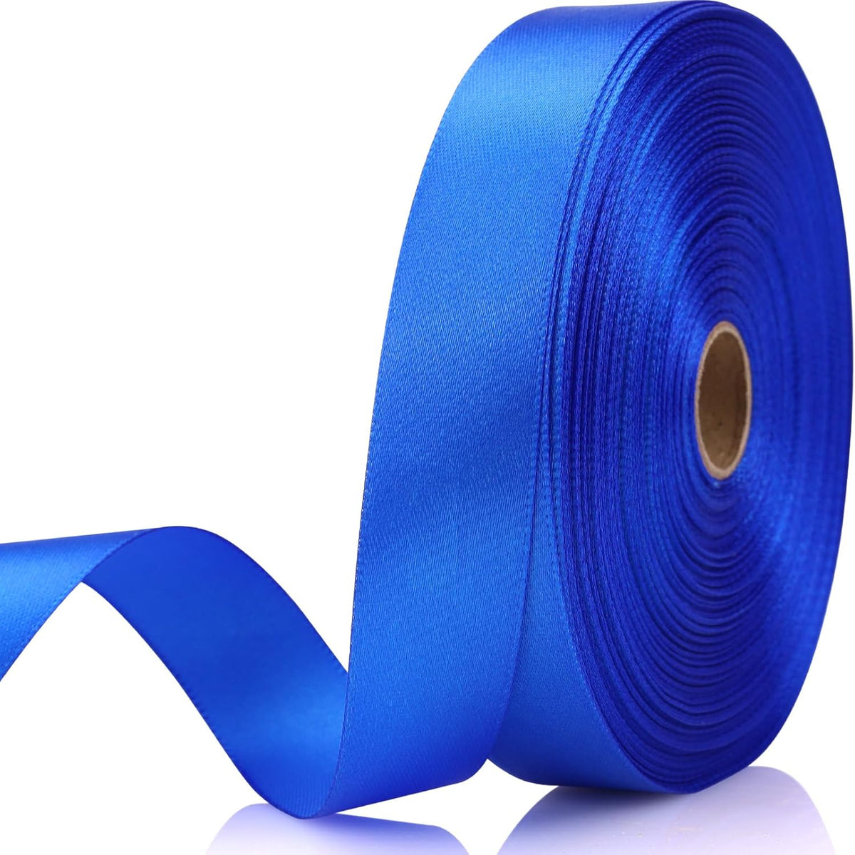 Blue Satin Ribbon 7/8 Inch 60 Yards - Single Face Polyester for Handmade Roses, Gift Wrapping