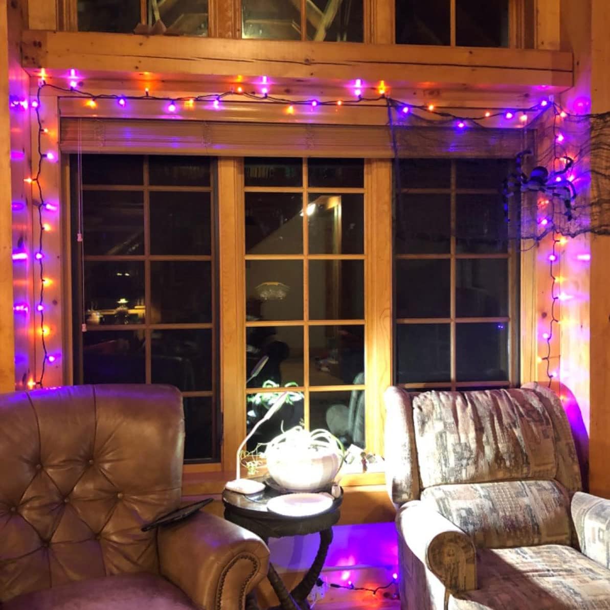 Dazzle Bright Purple and Orange Halloween Fairy String Lights, 2 Pack Total 40FT 120 LED Copper