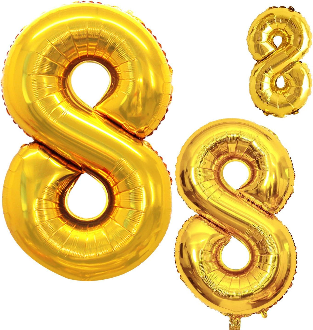 GOER Gold Foil Balloons Number 8,Huge Number Balloons for 8th 18th 28th 38th 48th Birthday Party