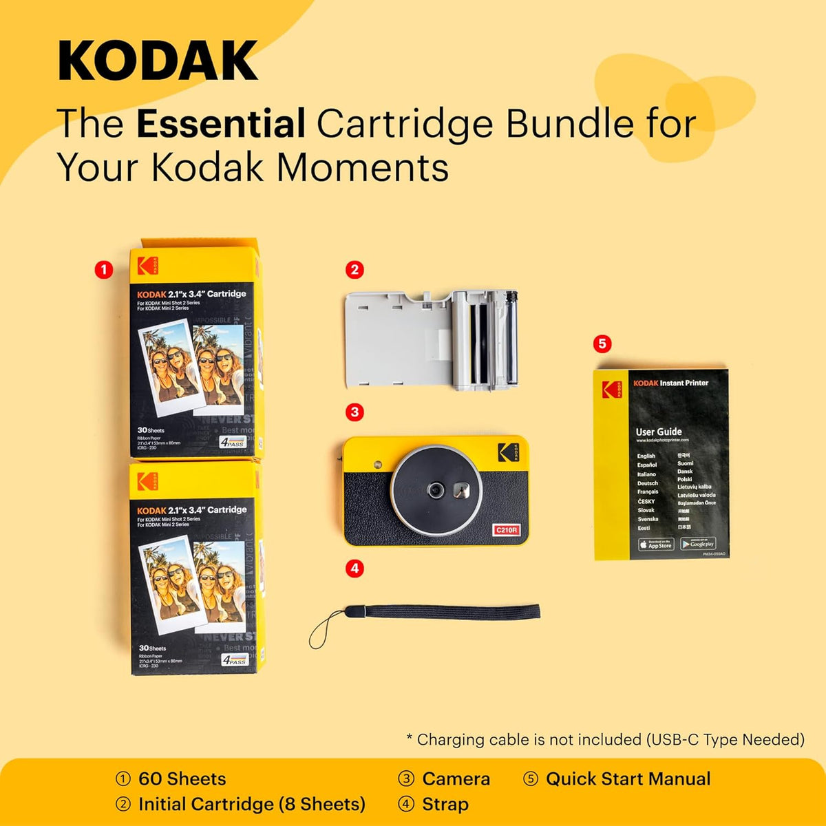 KODAK Mini Shot 2 Retro 4PASS 2-in-1 Instant Digital Camera and Photo Printer (2.1x3.4 inches)