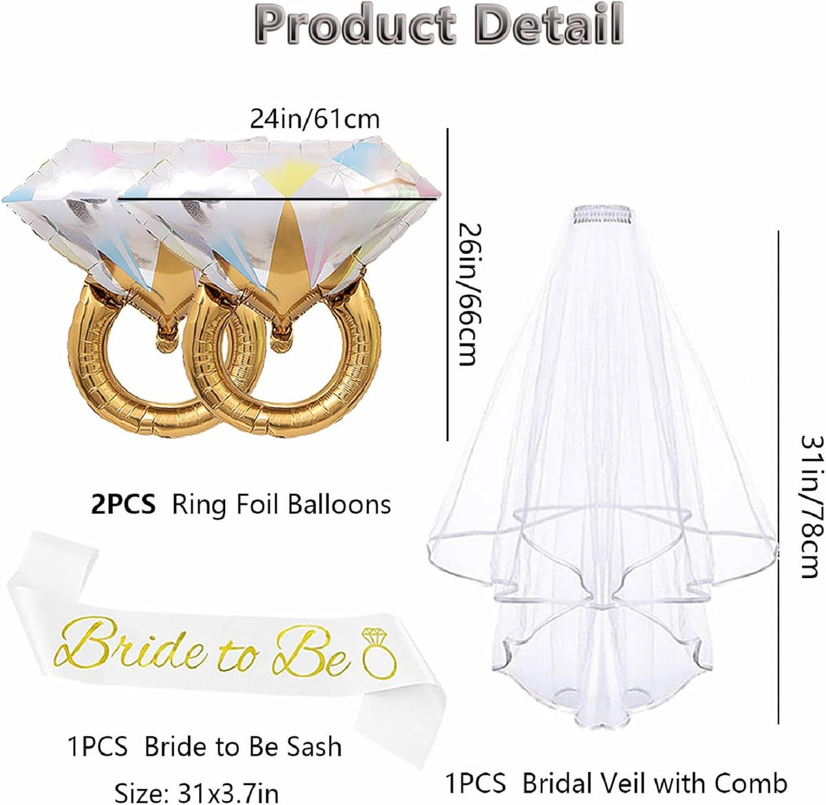 4PCS Bride To Be Sash and Veil, Blue Sash and Bachelorette Veils Accessories for Bridal Shower
