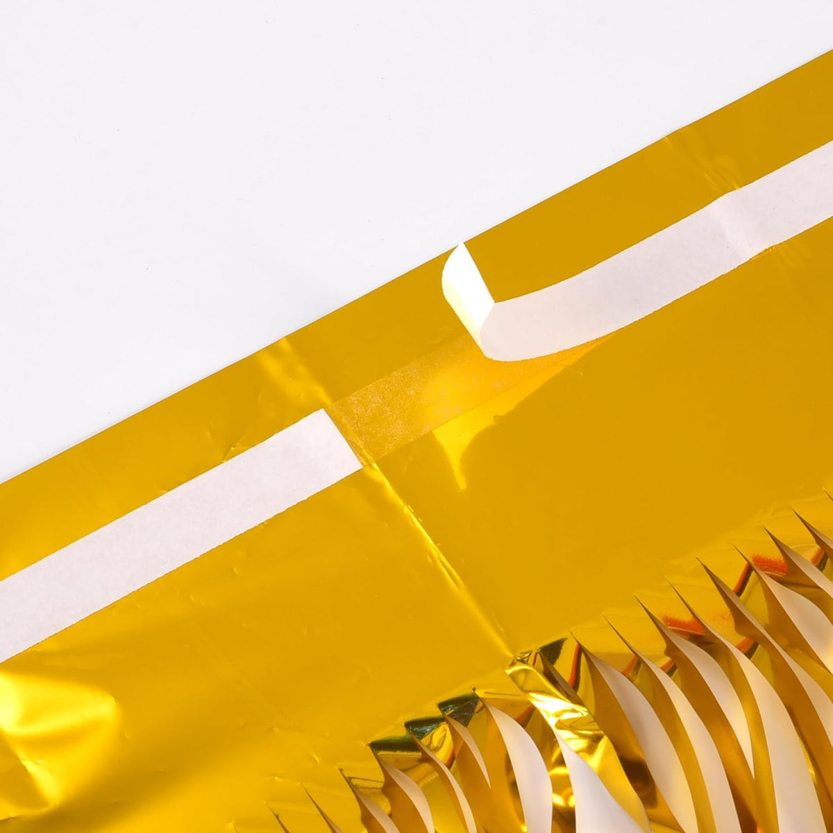 BRAVESHINE Gold Foil Fringe Backdrop Curtain - Metallic Tinsel Photo Backdrop Streamers for Men