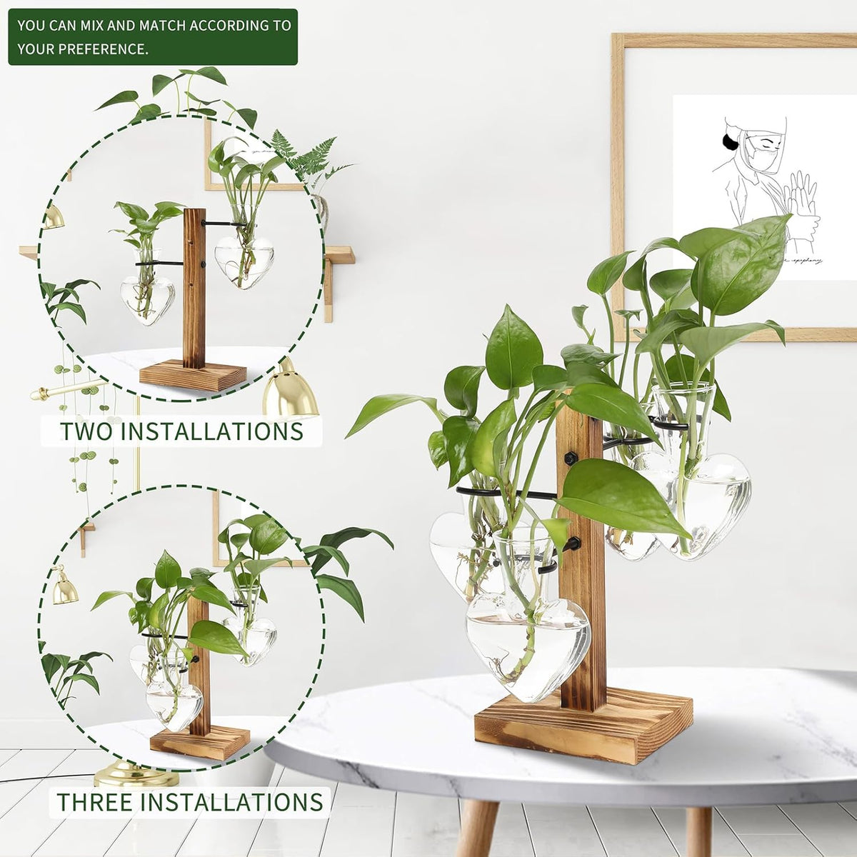 Plants Propagation Stations Plant Terrarium Kit Glass Planters for Indoor Plants House Plant