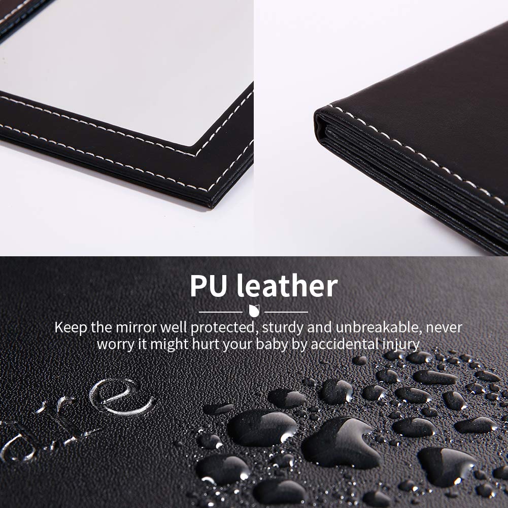 DUcare Folding Mirror Portable Travel PU Portable Adjustable Rectangular Ultrathin Vanity Mirror