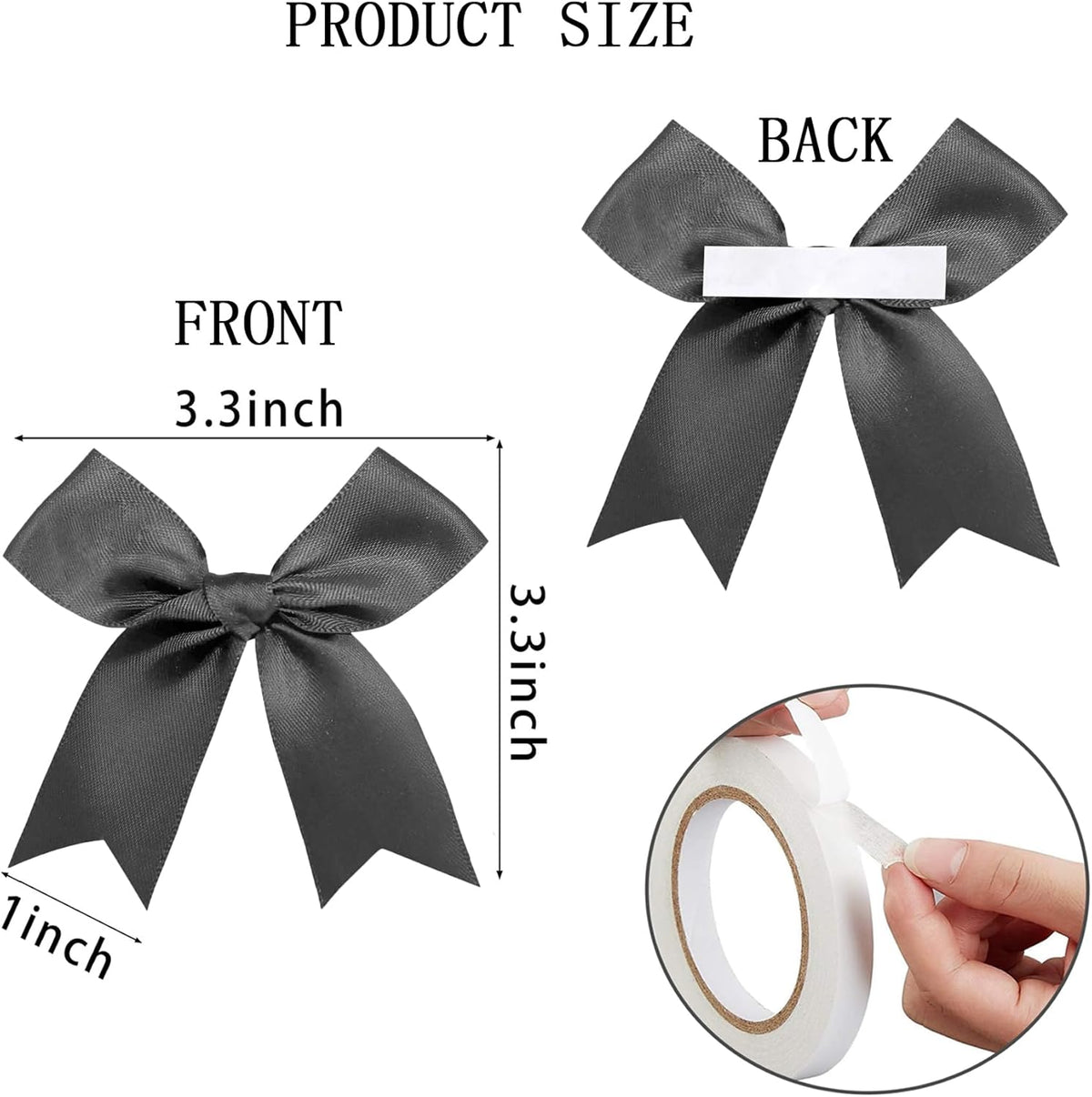 50 Pieces Gift Wrap Bows Premium Satin Ribbon Bows 3.3 Inch Craft Bows for Gift Wrapping DIY Treat