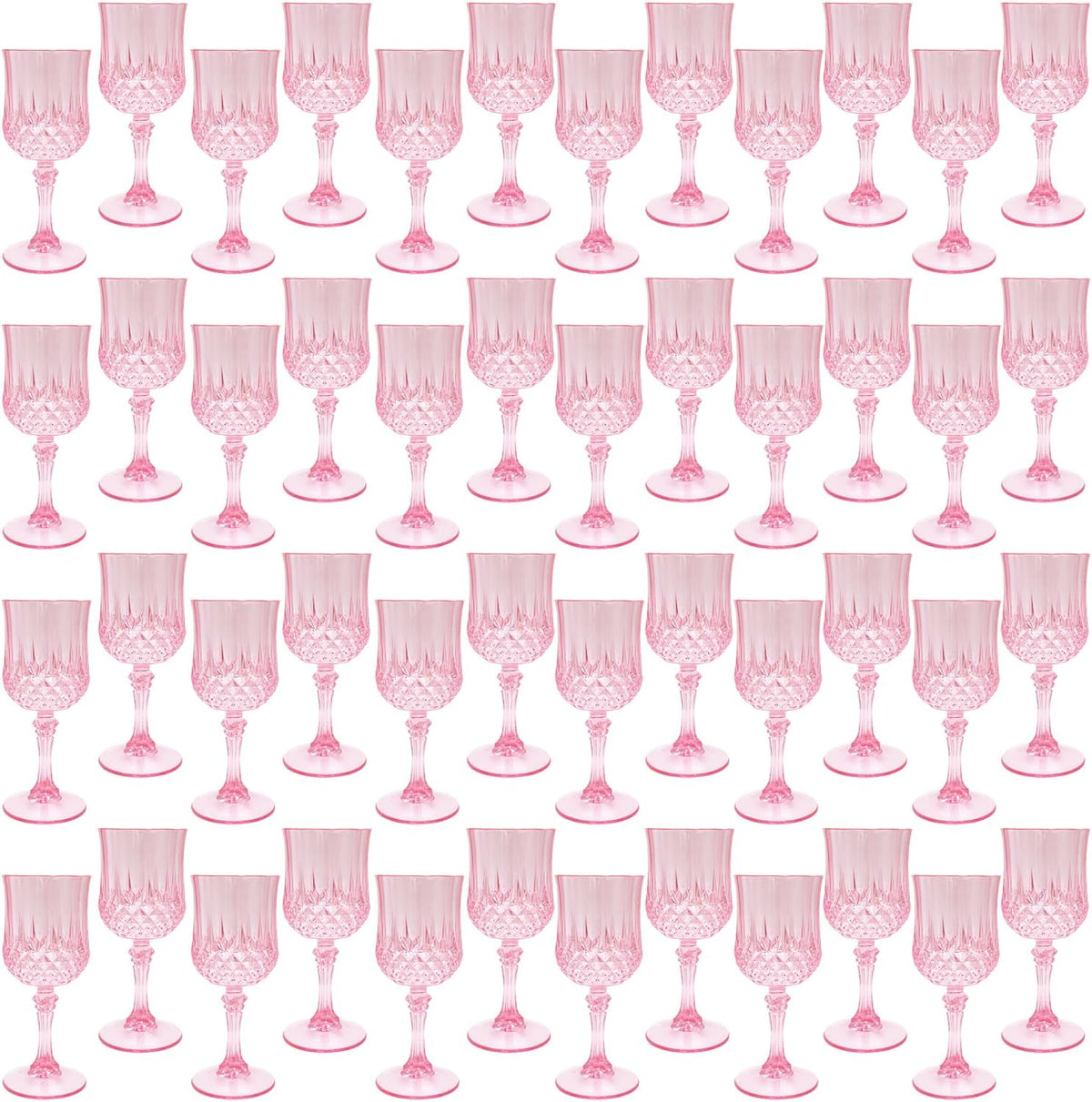 Plastic Wine Glasses，Plastic Goblets Vintage Style Cordial Drinking Glasses for Wedding Reception