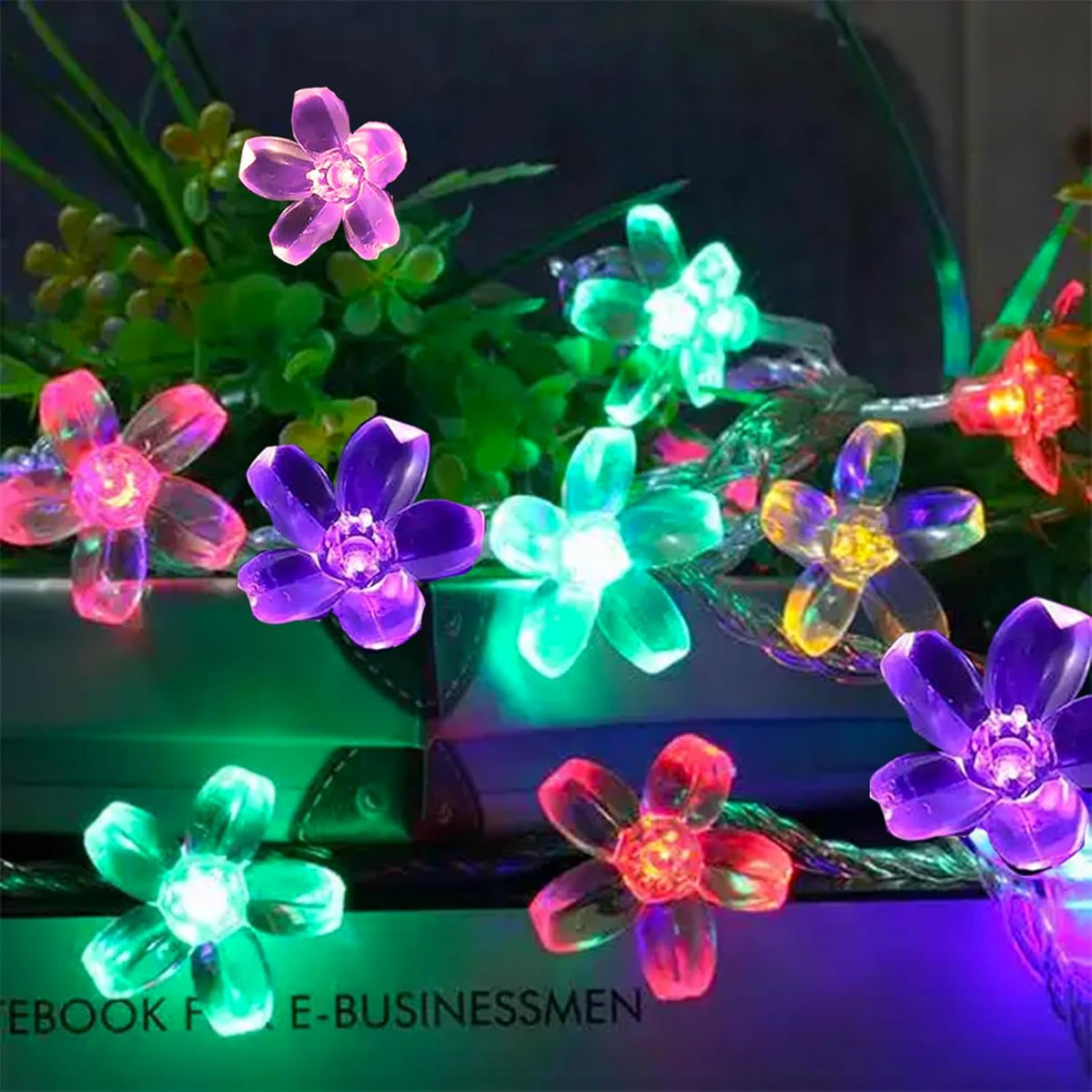 Battery Operated and USB Plug in Fairy Flower String Lights, 10ft 30 LED Cherry Blossom 8 Modes