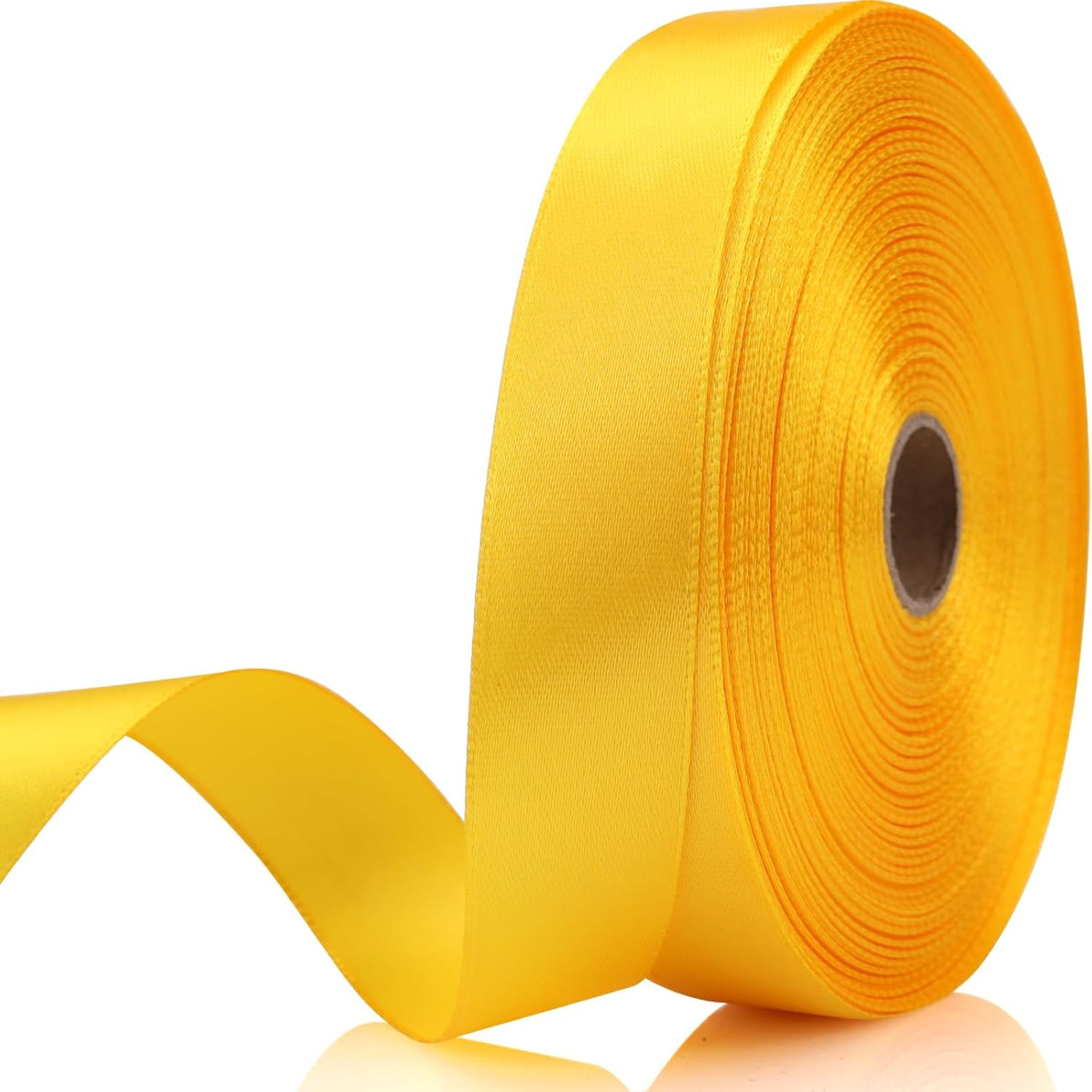 Yellow Ribbon 7/8 Inch 60 Yards Satin Craft Ribbon-Single Face Polyester Ribbon for Handmade