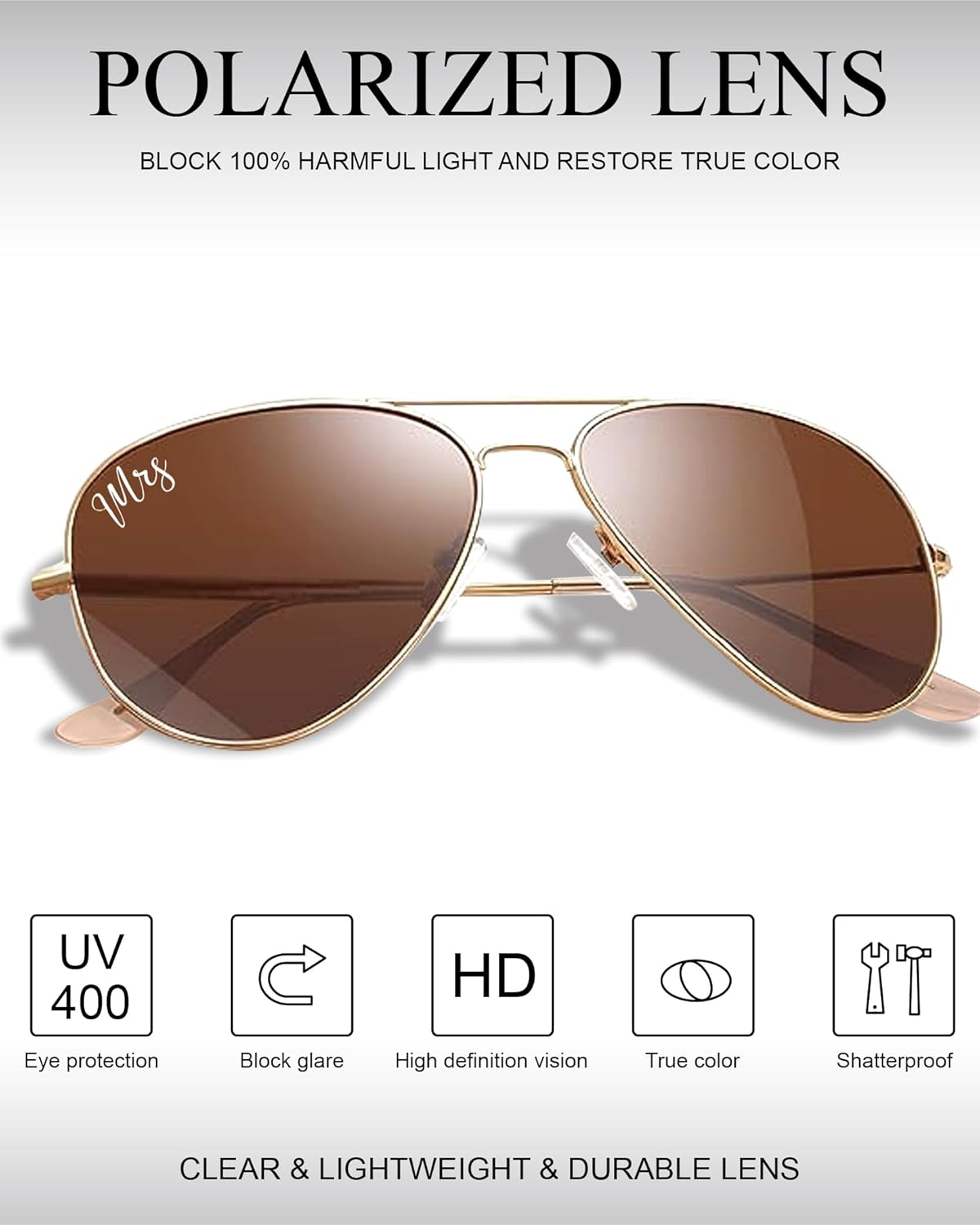 Bride and Groom Polarized Sunglasses for Wedding – UV400 Protection, Lightweight & Stylish Couple