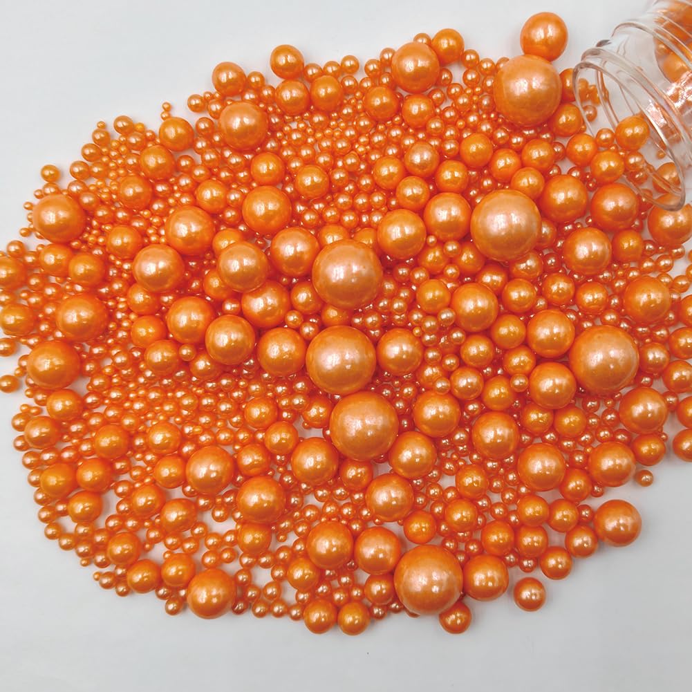 Edible Pearl Sugar Sprinkles Orange Candy Mixing Size Baking Edible Cake Decorations Cupcake