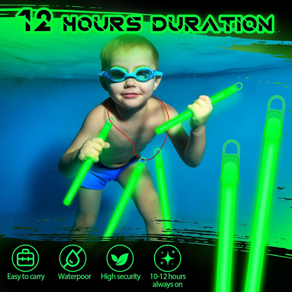 Lewtemi 4" or 6" 100 Pack Bright Glow Sticks Bulk, Glow in The Dark Party Supplies Birthday and