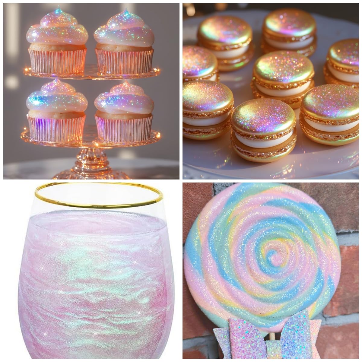 Iridescent Edible Glitter - Herbeklab Edible Glitter Spray 10g Edible Iridescent Glitter for Cakes