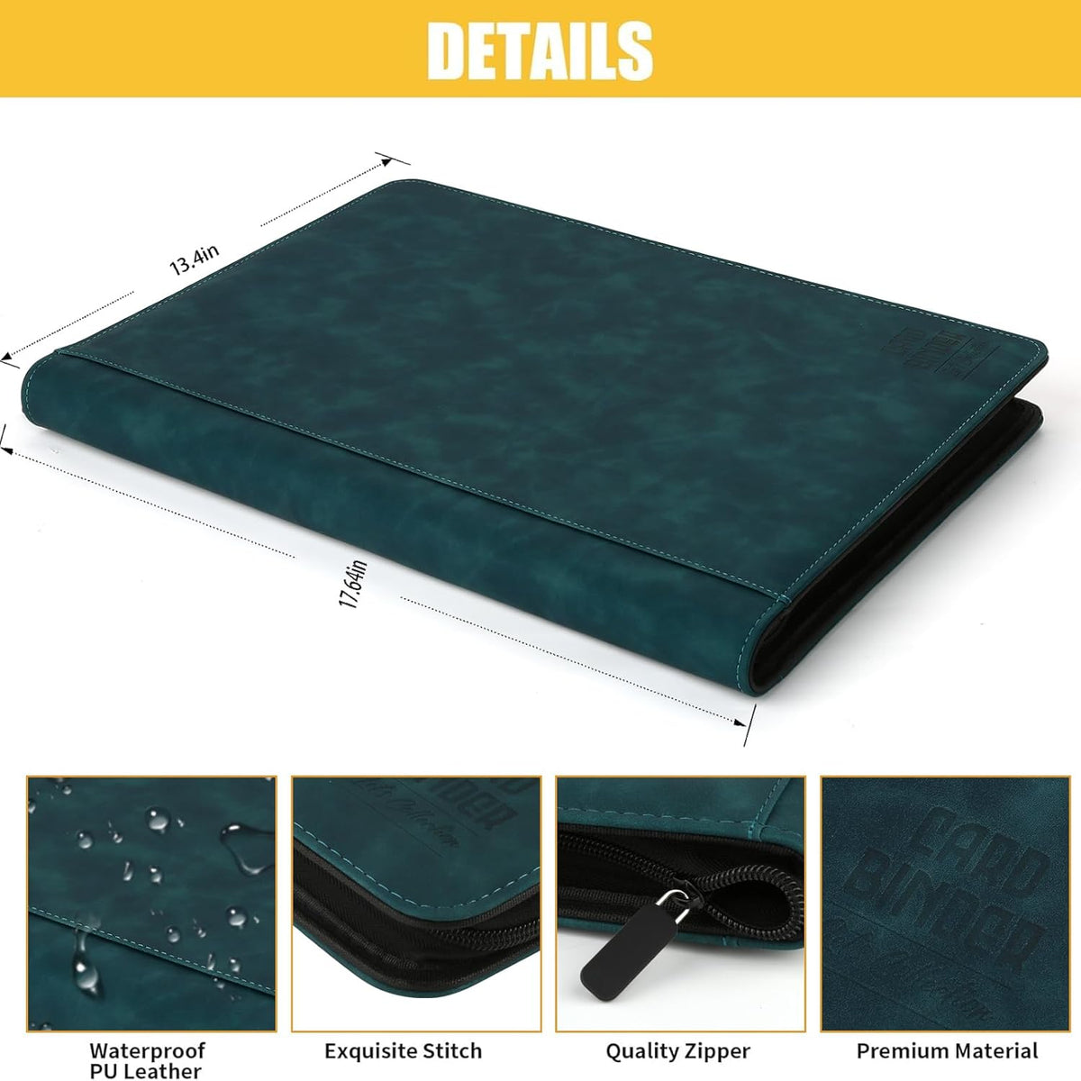 Premium Ringless Trading Card Binder - 1024 Capacity, 16 Side-Loading Pockets per Page, Archival