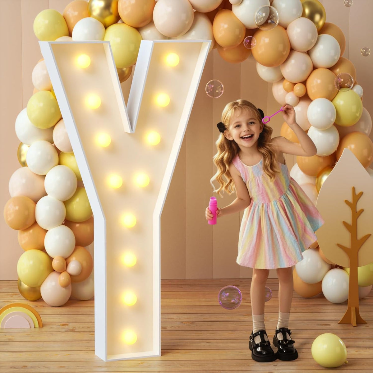 imprsv Marquee Light Up Letters, 4FT Mosaic Letters with Light for Baby Shower Graduation Party