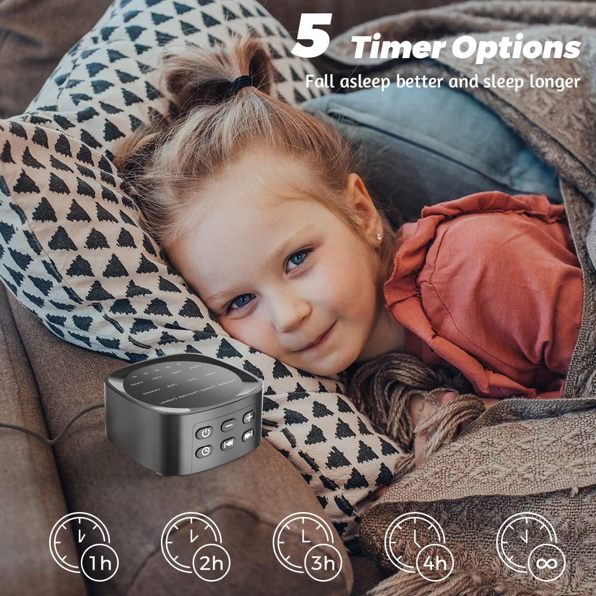 Sleepbox Sleep White Noise Sound Machines with 25 Soothing Sounds 36 Volume Levels 5 Timers Visible