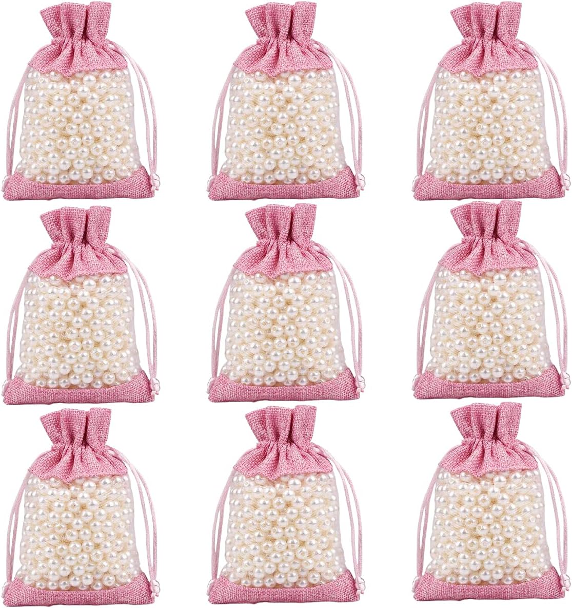 50 Pcs Burlap Bags with Drawstring,3.9"x5.5" Gift Bags Jewelry Pouch Bags for Candy Packing Party