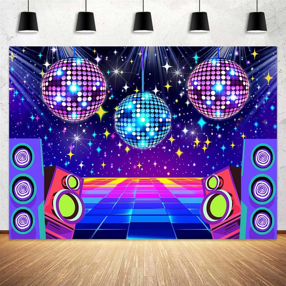 Dance Party Backdrop Retro 70s 80s 90s Theme Glitter Stage Dance Ball Background Disco Party