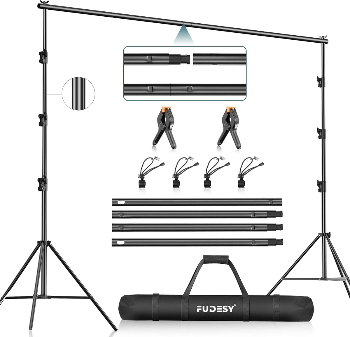 FUDESY Photo Video Studio 10 x 10Ft Heavy Duty Adjustable Backdrop Stand,Background Support System