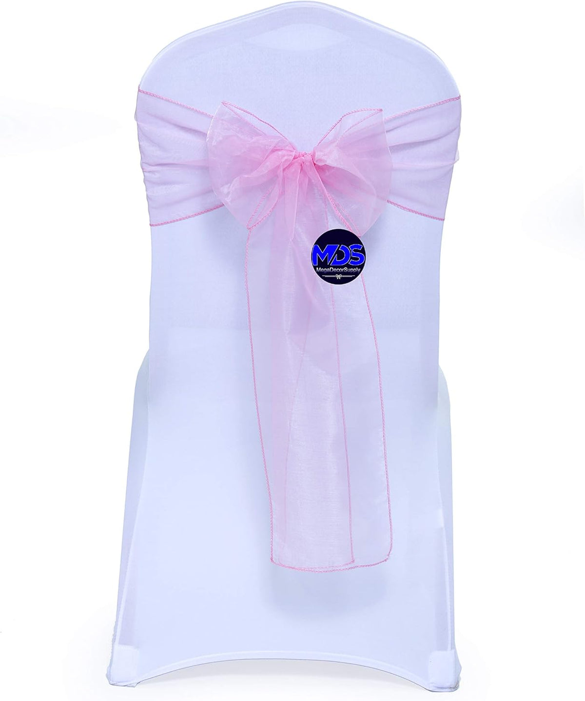 MDS Pack of 125 PCS Organza Chair Sashes Wider Dining Chair Bows Ribbon Tie Back for Wedding Party