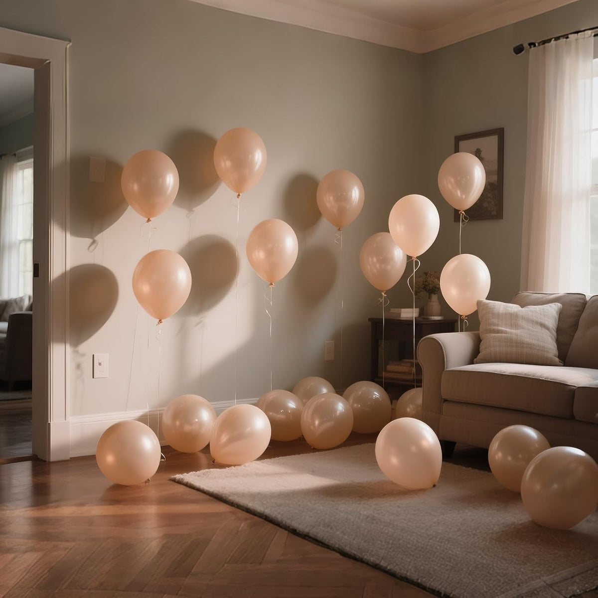 110pcs Nude Balloon 12 inch, Beige Latex Balloons for Birthday Party Baby Shower Wedding(with 2