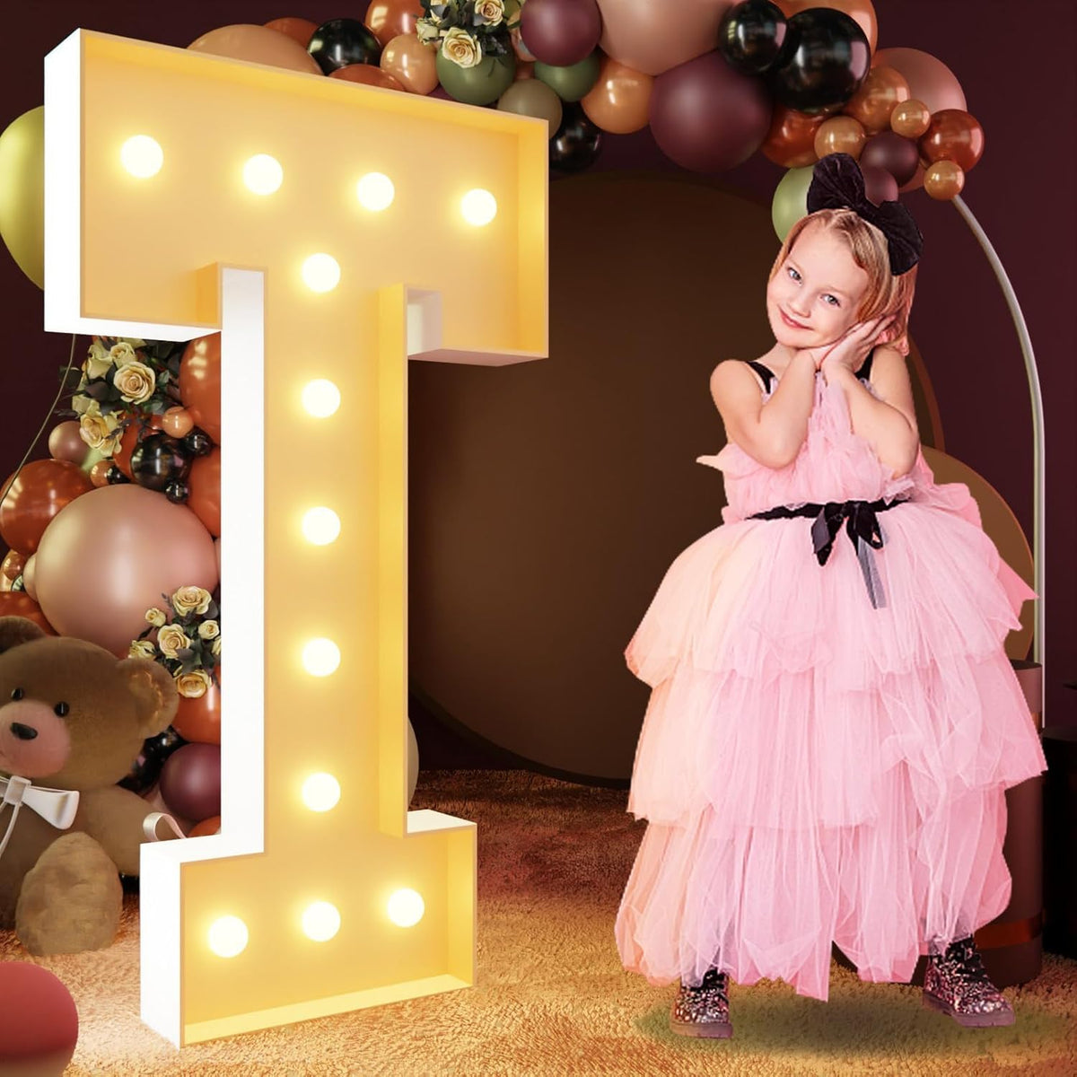 iMPRSV 4FT Light Up Letters - Large Marquee Letters for Birthday Party Decor & Wedding Decorations